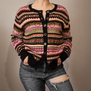 VINTAGE TIARA MULTI COLOR KNIT CARDIGAN